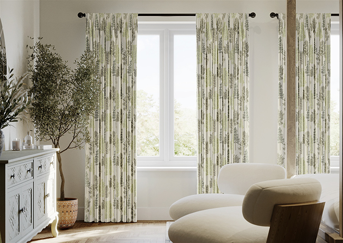 Coppice Faux Silk, Olive - Made to Measure Curtain - Image 3